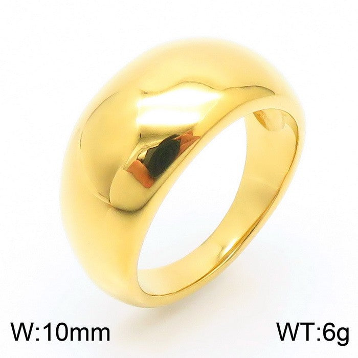 Basic Modern Style Classic Style Geometric Solid Color 304 Stainless Steel 18K Gold Plated Rings In Bulk