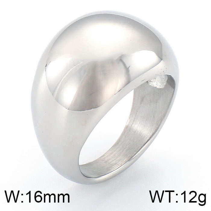 Basic Modern Style Classic Style Geometric Solid Color 304 Stainless Steel 18K Gold Plated Rings In Bulk