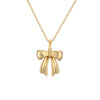 Copper Casual Elegant Simple Style Inlay Bow Knot Artificial Pearls Zircon Pendant Necklace