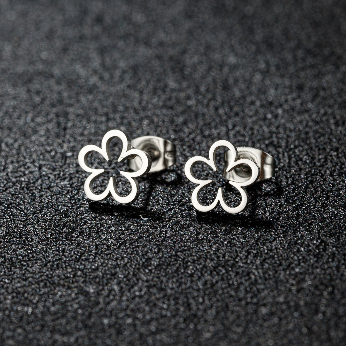 1 Pair Cute Sweet Flower Apple Polishing Plating 304 Stainless Steel 18K Gold Plated Ear Studs