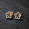 1 Pair Cute Sweet Flower Apple Polishing Plating 304 Stainless Steel 18K Gold Plated Ear Studs