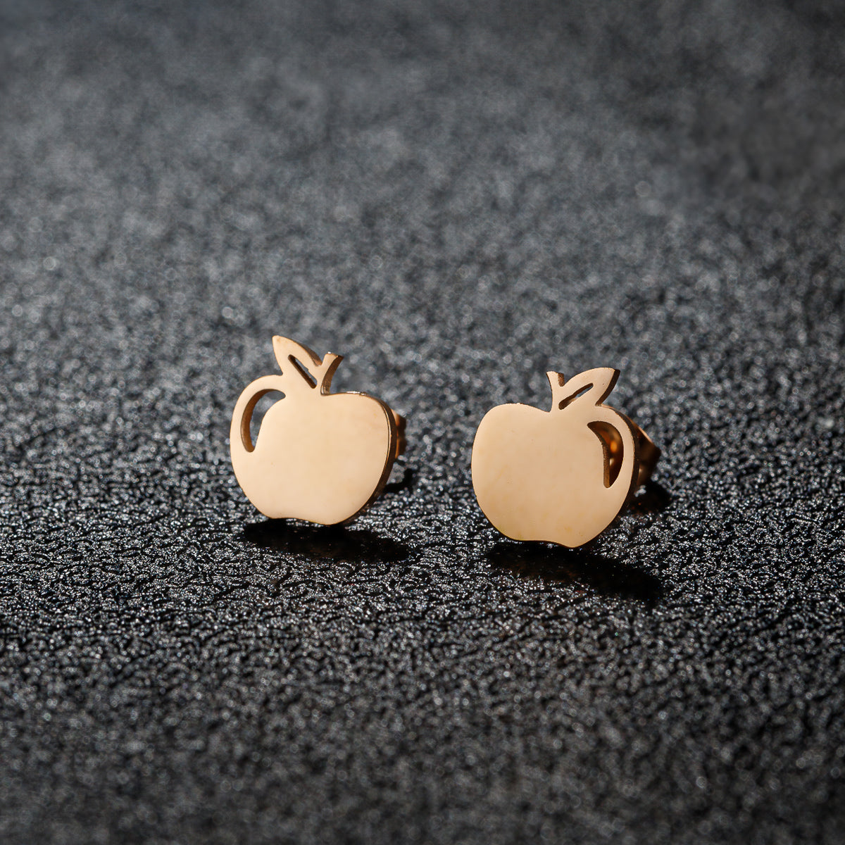 1 Pair Cute Sweet Flower Apple Polishing Plating 304 Stainless Steel 18K Gold Plated Ear Studs