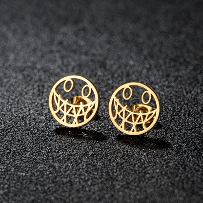 1 Pair Cute Sweet Flower Apple Polishing Plating 304 Stainless Steel 18K Gold Plated Ear Studs