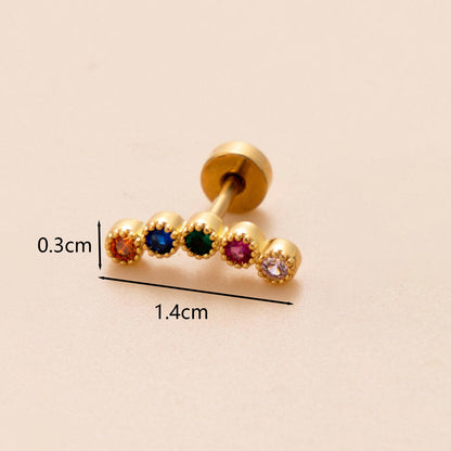 1 Piece Ear Cartilage Rings & Studs Classic Style Snake Butterfly Copper Polishing Inlay Zircon 18K Gold Plated Ear Cartilage Rings & Studs