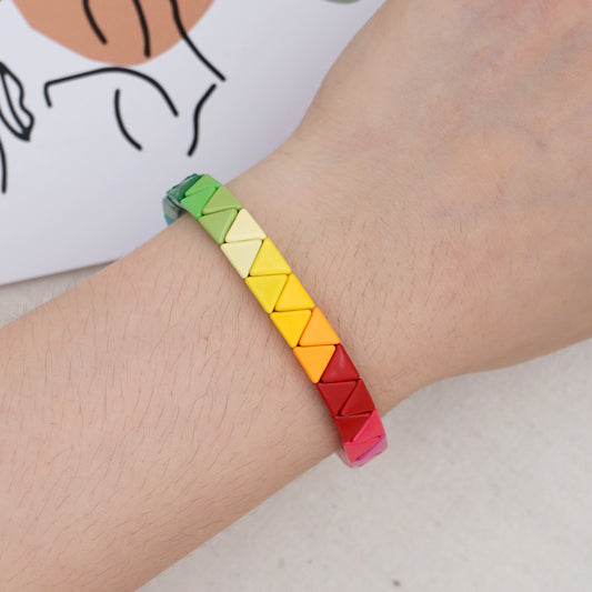 Fashion Couple Rainbow Enamel Alloy Bracelet