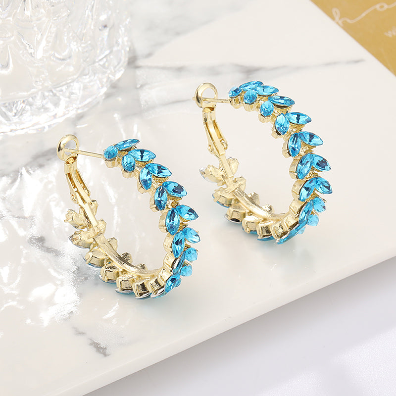 1 Pair Simple Style Classic Style Color Block Inlay Alloy Rhinestones Earrings