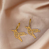 1 Pair French Style Simple Style Hummingbird Hollow Out 304 Stainless Steel Gold Plated Silver Plated Drop Earrings