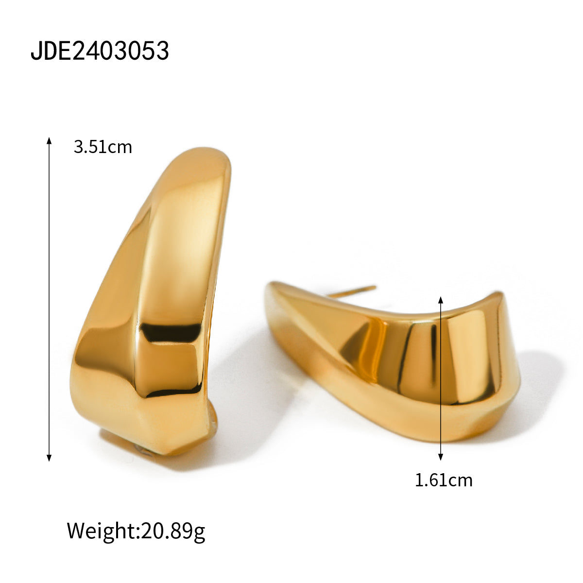 1 Pair IG Style Basic Classic Style Irregular Solid Color Plating 316 Stainless Steel  18K Gold Plated Drop Earrings