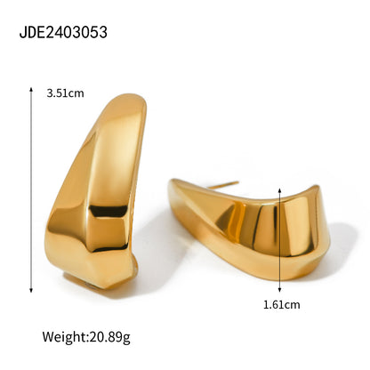 1 Pair IG Style Basic Classic Style Irregular Solid Color Plating 316 Stainless Steel  18K Gold Plated Drop Earrings