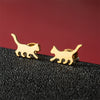 1 Pair Cute Basic Sweet Animal Cat Polishing Plating 304 Stainless Steel 18K Gold Plated Ear Studs