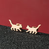 1 Pair Cute Basic Sweet Animal Cat Polishing Plating 304 Stainless Steel 18K Gold Plated Ear Studs