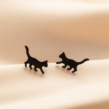 1 Pair Cute Basic Sweet Animal Cat Polishing Plating 304 Stainless Steel 18K Gold Plated Ear Studs