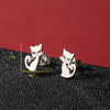 1 Pair Cute Basic Sweet Animal Cat Polishing Plating 304 Stainless Steel 18K Gold Plated Ear Studs