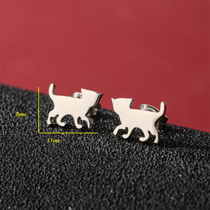 1 Pair Cute Basic Sweet Animal Cat Polishing Plating 304 Stainless Steel 18K Gold Plated Ear Studs