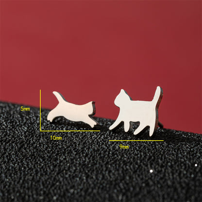 1 Pair Cute Basic Sweet Animal Cat Polishing Plating 304 Stainless Steel 18K Gold Plated Ear Studs