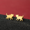 1 Pair Cute Basic Sweet Animal Cat Polishing Plating 304 Stainless Steel 18K Gold Plated Ear Studs