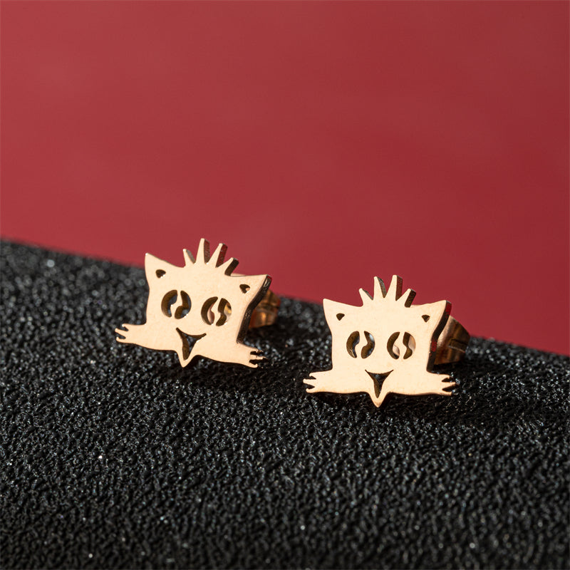 1 Pair Cute Basic Sweet Animal Cat Polishing Plating 304 Stainless Steel 18K Gold Plated Ear Studs