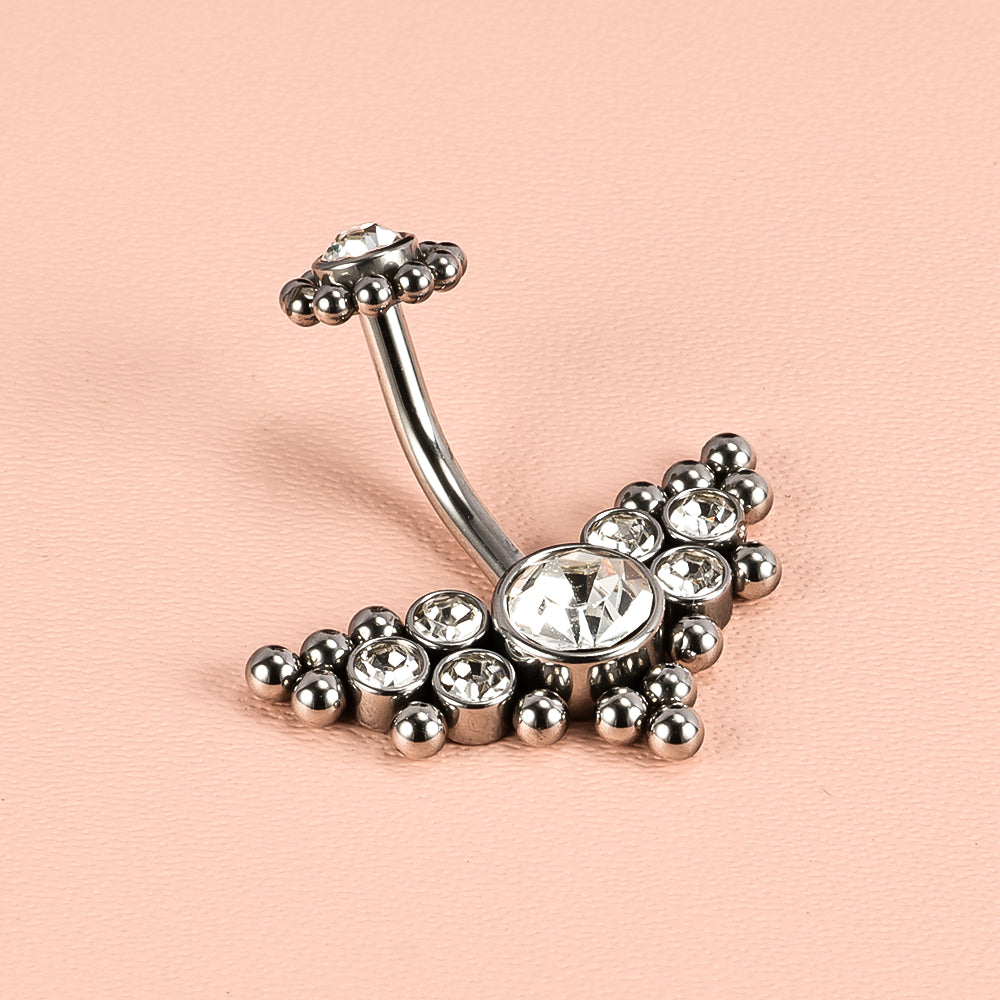 1 Piece Belly Rings Simple Style Classic Style Solid Color 302 Stainless Steel 316 Stainless Steel  Polishing Rhinestone Inlay Diamond Belly Rings