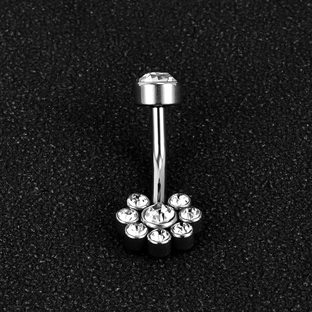 1 Piece Belly Rings Simple Style Classic Style Solid Color 302 Stainless Steel 316 Stainless Steel  Polishing Rhinestone Inlay Diamond Belly Rings