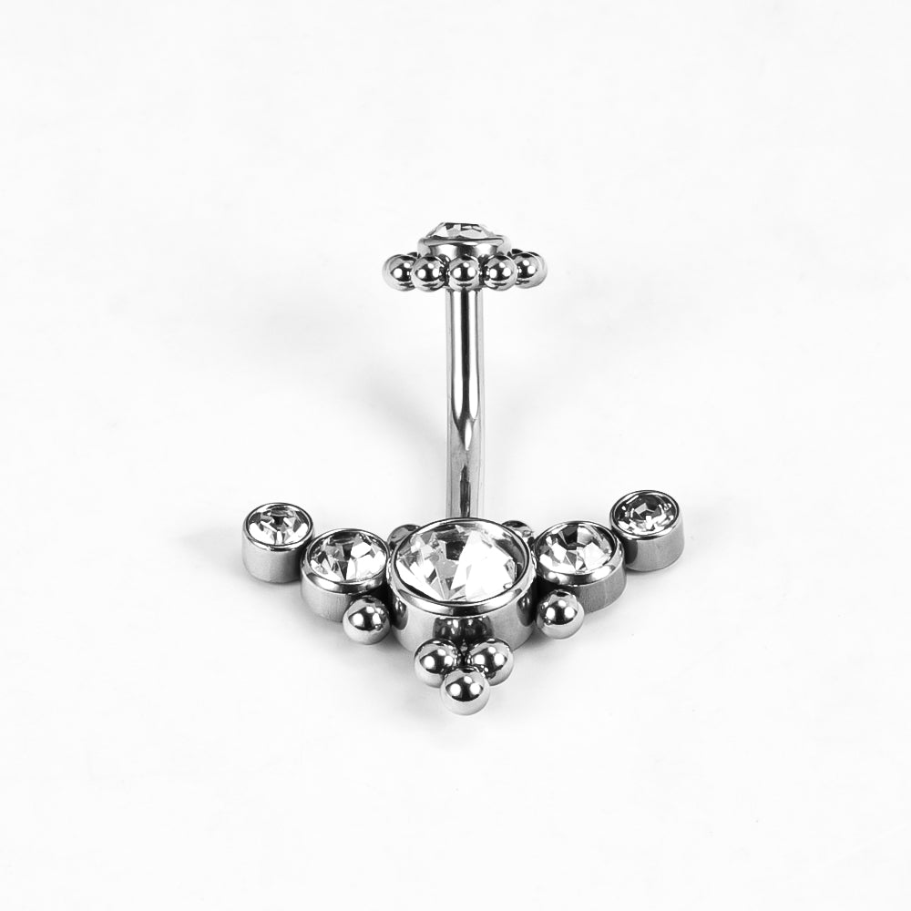 1 Piece Belly Rings Simple Style Classic Style Solid Color 302 Stainless Steel 316 Stainless Steel  Polishing Rhinestone Inlay Diamond Belly Rings