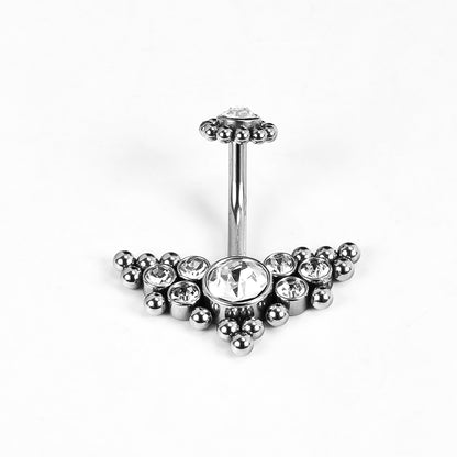 1 Piece Belly Rings Simple Style Classic Style Solid Color 302 Stainless Steel 316 Stainless Steel  Polishing Rhinestone Inlay Diamond Belly Rings