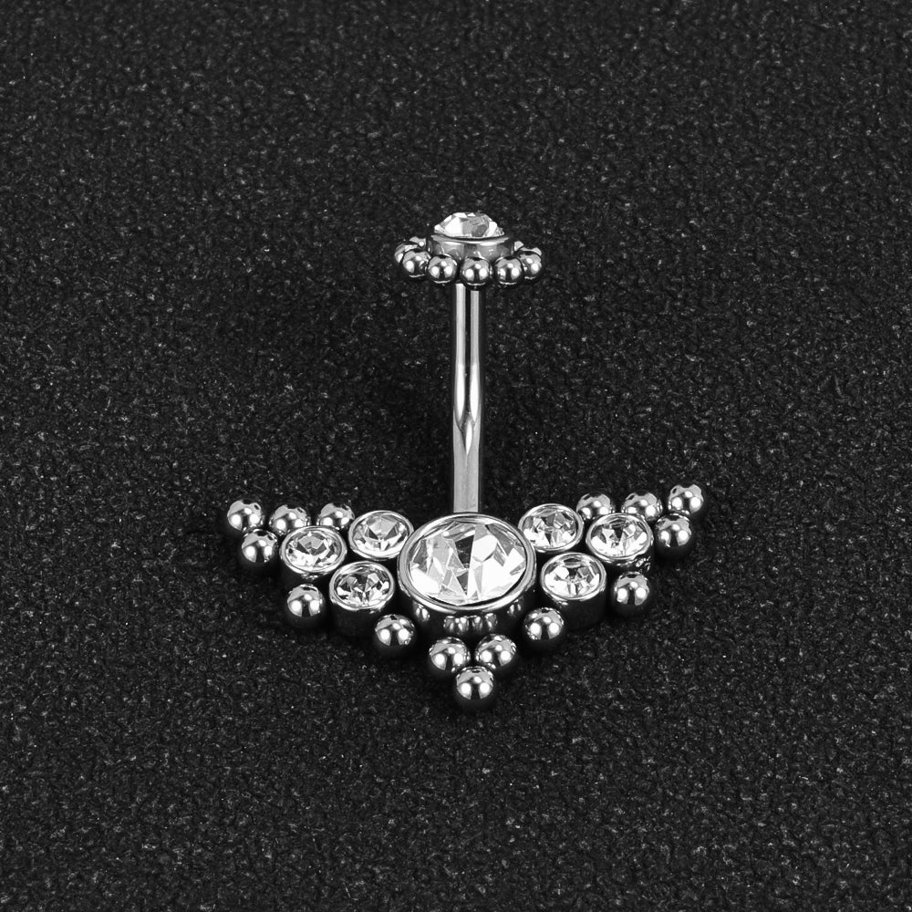 1 Piece Belly Rings Simple Style Classic Style Solid Color 302 Stainless Steel 316 Stainless Steel  Polishing Rhinestone Inlay Diamond Belly Rings