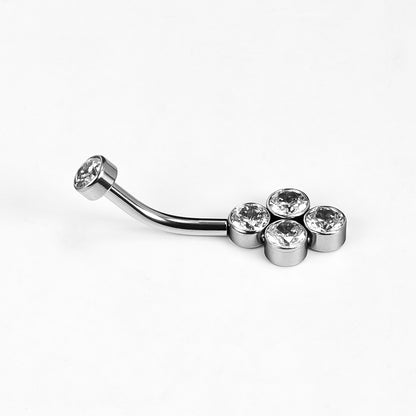 1 Piece Belly Rings Simple Style Classic Style Solid Color 302 Stainless Steel 316 Stainless Steel  Polishing Rhinestone Inlay Diamond Belly Rings