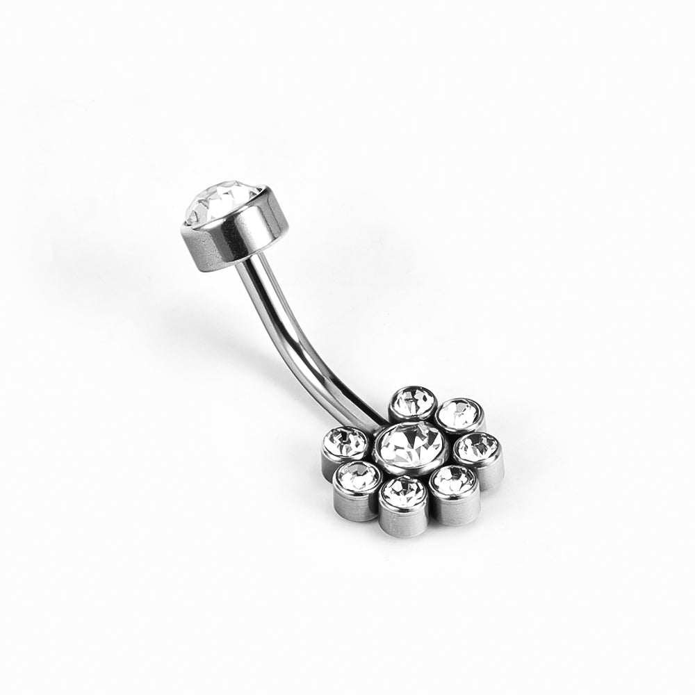 1 Piece Belly Rings Simple Style Classic Style Solid Color 302 Stainless Steel 316 Stainless Steel  Polishing Rhinestone Inlay Diamond Belly Rings