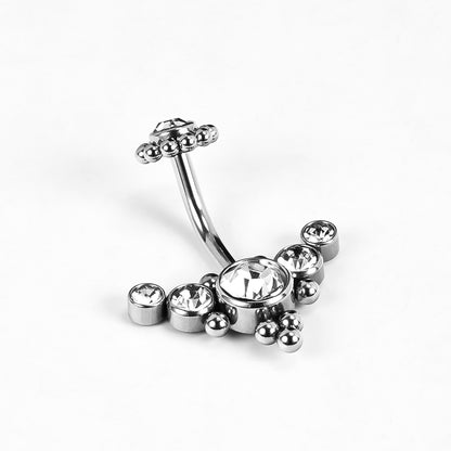 1 Piece Belly Rings Simple Style Classic Style Solid Color 302 Stainless Steel 316 Stainless Steel  Polishing Rhinestone Inlay Diamond Belly Rings