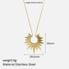 304 Stainless Steel Simple Style Polishing Plating Sun Pendant Necklace