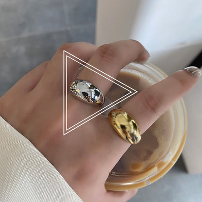 Fashion Simple Solid Color Geometric Open Alloy Opening Ring