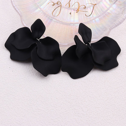 1 Pair Casual Vacation Petal Spray Paint Tassel Pleated Arylic Drop Earrings