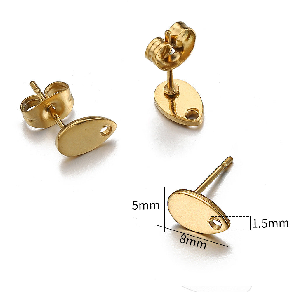 10 PCS/Package 304 Stainless Steel Gold Plated Solid Color Jewelry Buckle