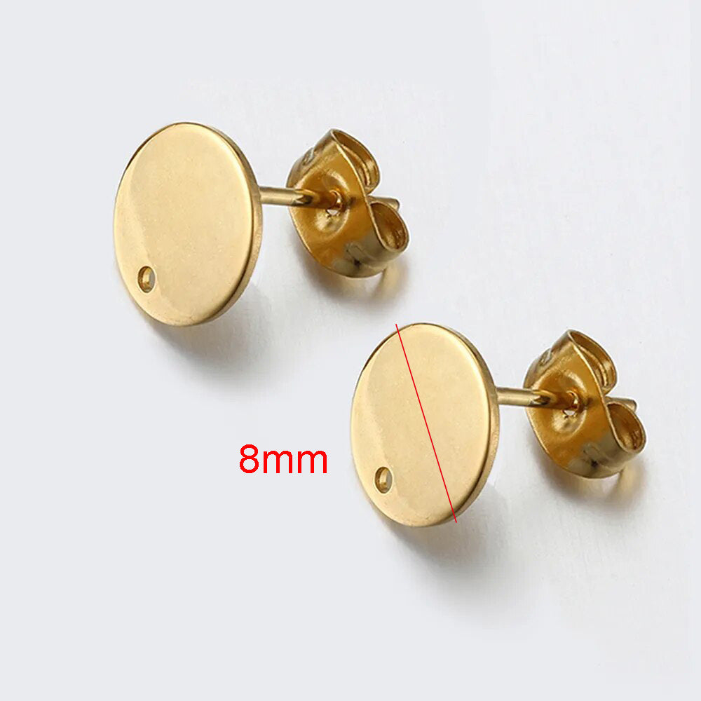 10 PCS/Package 304 Stainless Steel Gold Plated Solid Color Jewelry Buckle