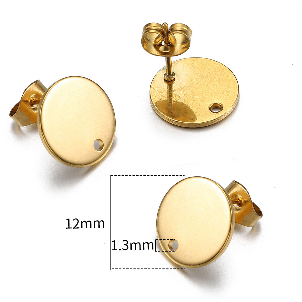 10 PCS/Package 304 Stainless Steel Gold Plated Solid Color Jewelry Buckle