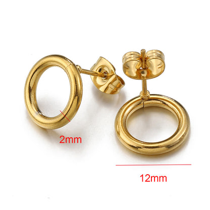 10 PCS/Package 304 Stainless Steel Gold Plated Solid Color Jewelry Buckle