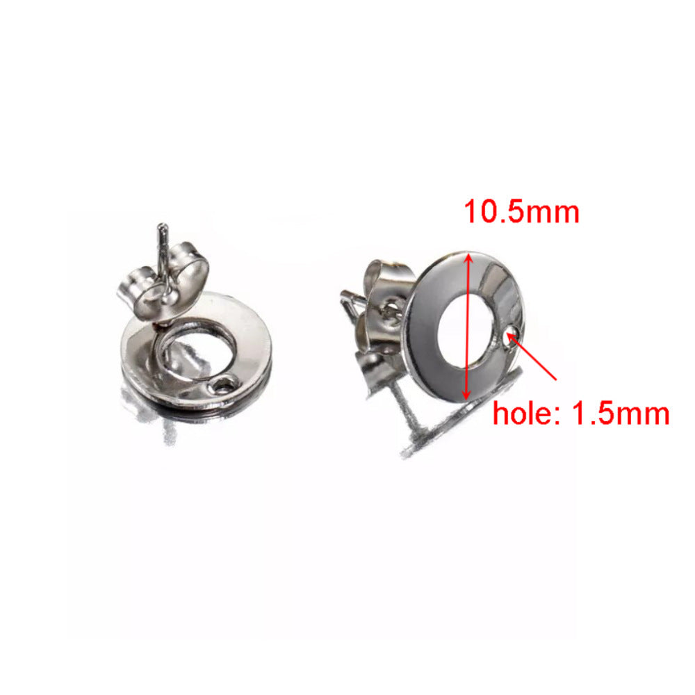 10 PCS/Package 304 Stainless Steel Gold Plated Solid Color Jewelry Buckle