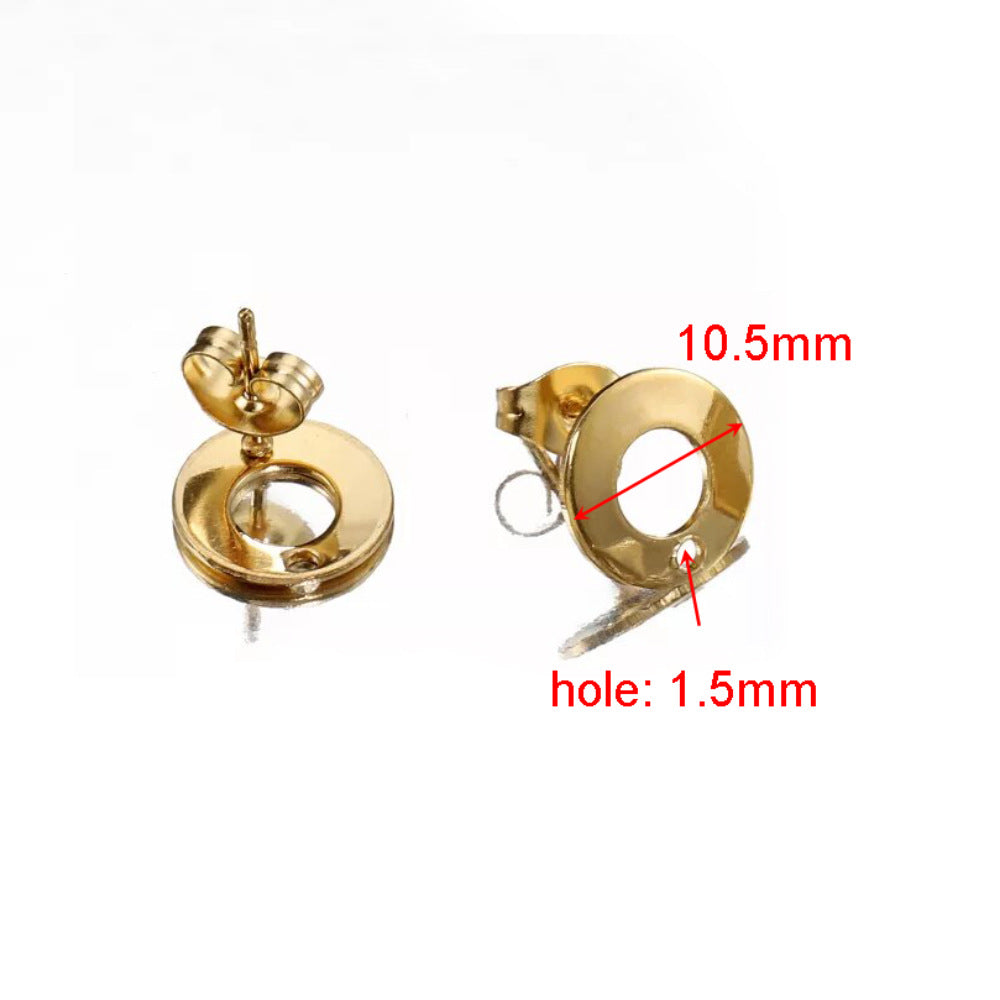 10 PCS/Package 304 Stainless Steel Gold Plated Solid Color Jewelry Buckle