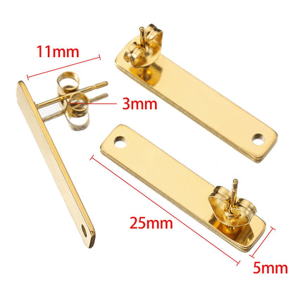 10 PCS/Package 304 Stainless Steel Gold Plated Solid Color Jewelry Buckle