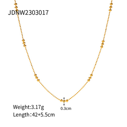 304 Stainless Steel 18K Gold Plated IG Style Simple Style Plating Solid Color Necklace