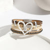 Basic Modern Style Classic Style Heart Shape Pu Leather Inlay Rhinestones Women's Bracelets