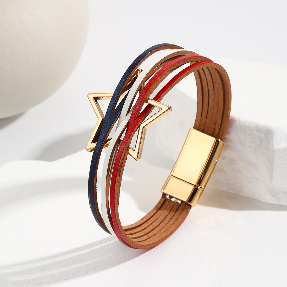 Ethnic Style Classic Style Circle Pu Leather Copper Plating Women's Bangle