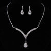 Luxurious Bridal Geometric Rhinestone Tassel Women's Jewelry Set