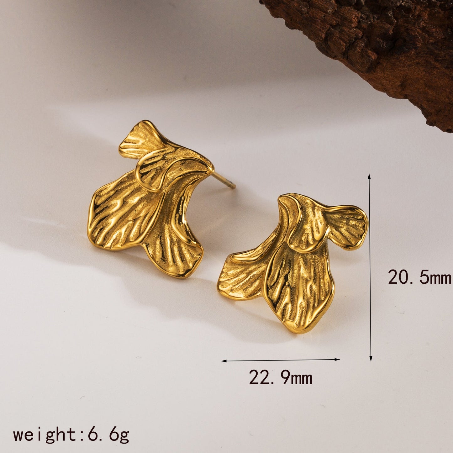 1 Pair Vintage Style Sweet Leaf Flower Petal 304 Stainless Steel 18K Gold Plated Ear Studs