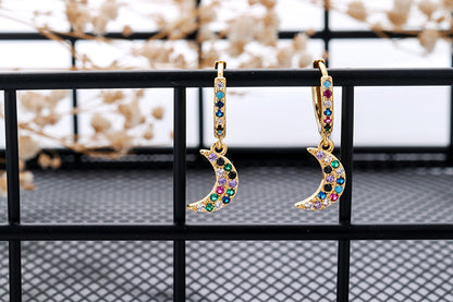 European And American Fashion Colorful Zircon Earrings A Variety Of Creative Personality Pineapple Cactus Earrings Diy Ear Studs Earrings For Women