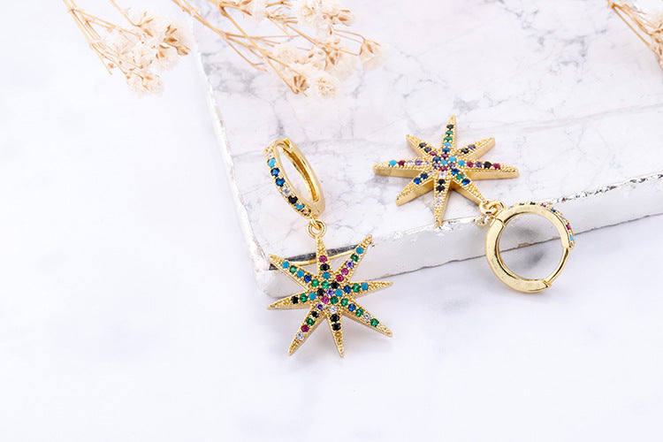 European And American Fashion Colorful Zircon Earrings A Variety Of Creative Personality Pineapple Cactus Earrings Diy Ear Studs Earrings For Women