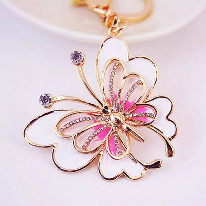 Sweet Simple Style Butterfly Zinc Alloy Plating Inlay Rhinestones Women'S Bag Pendant Keychain