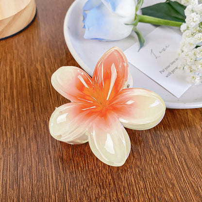 Simple Style Flower Plastic Resin Hair Claws