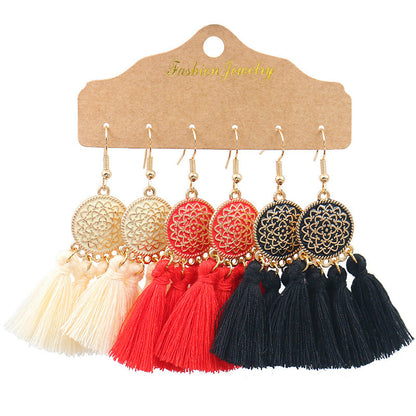 1 Set Elegant Tassel Plating Alloy Drop Earrings