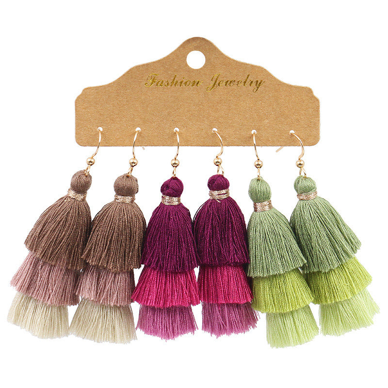 1 Set Elegant Tassel Plating Alloy Drop Earrings